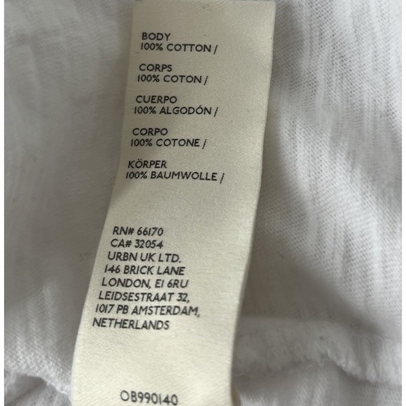 We The Free People White 100% Cotton Raglan Long Sleeve Raw-Hem Boho Oversized M - Picture 5 of 5